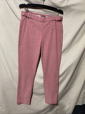 Violets & Roses Women's Slim Ankle Pants in Dusty Rose